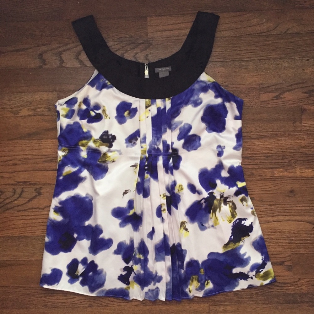 Ann Taylor blouse, sleeveless, pleated front